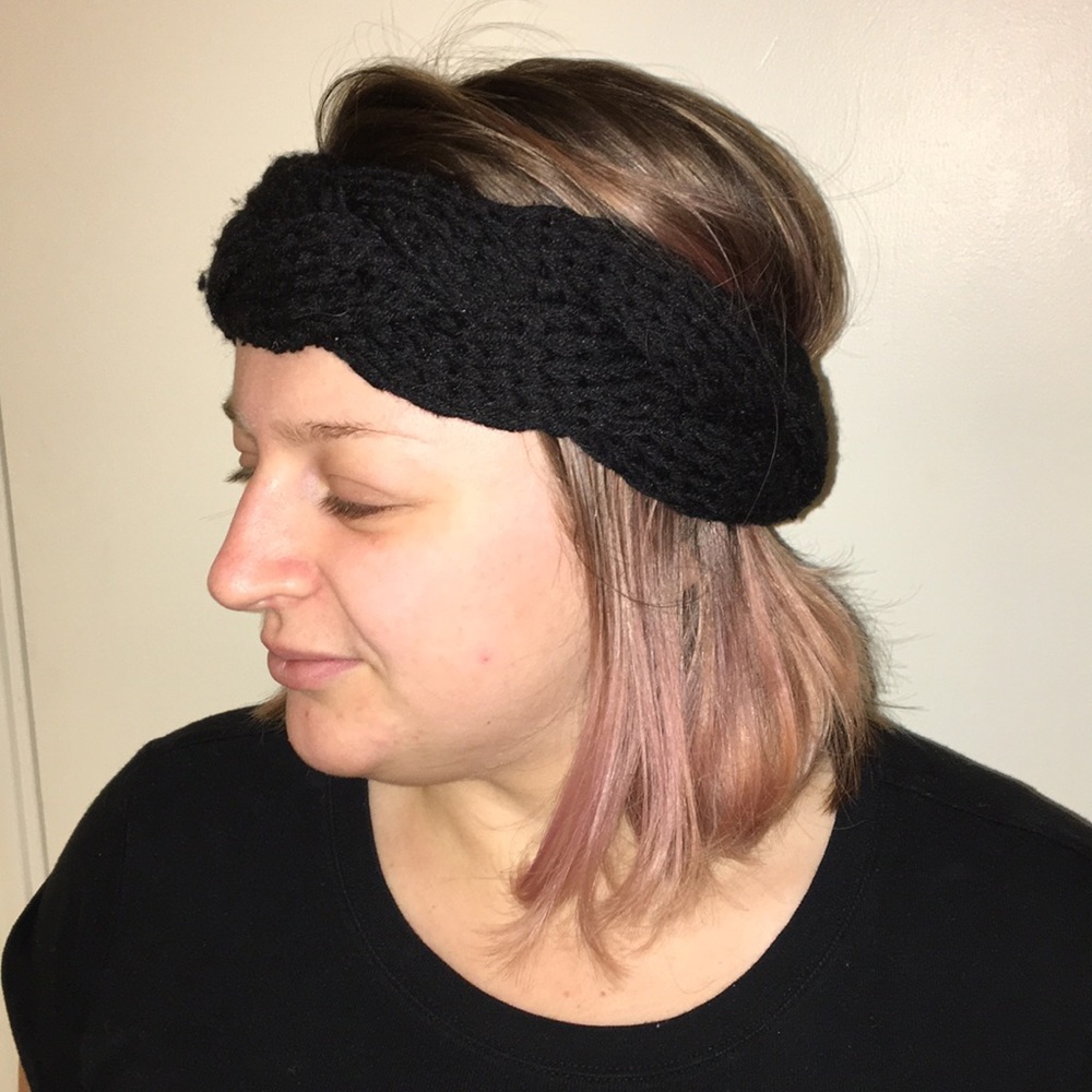 Black Braided Ear Wrap